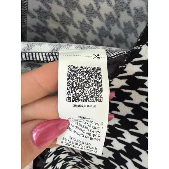 New *MILUMIA* Open Front Houndstooth Blazer Lightweight Black & White Women's M - Picture 6 of 8